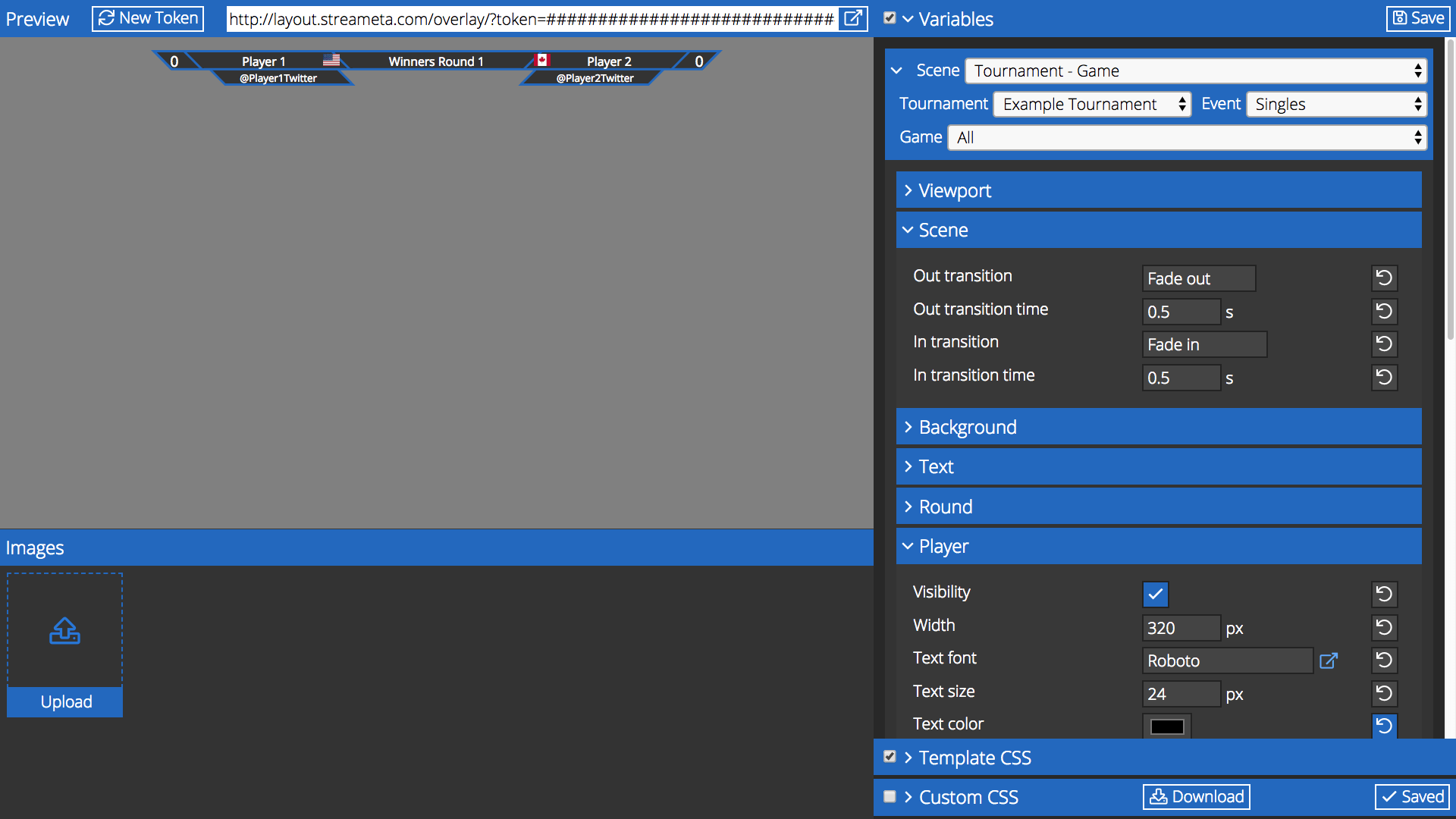 Streameta Overlay Editor with quick start template